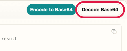 A cropped view of the Decode Base64 button