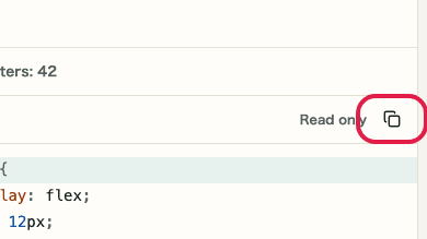 Screen showing where to use Copy result in CSS Formatter