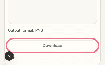 A cropped mobile image showing the download button in Image Background Removal