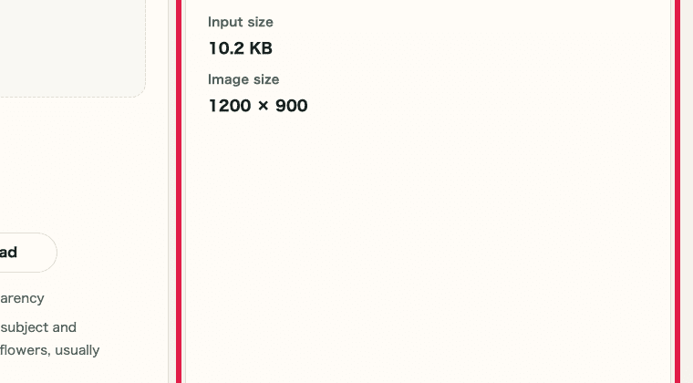 A cropped image showing the input information in Image Background Removal