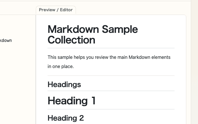 A cropped capture of the preview area in Markdown Preview showing the preview panel on the right