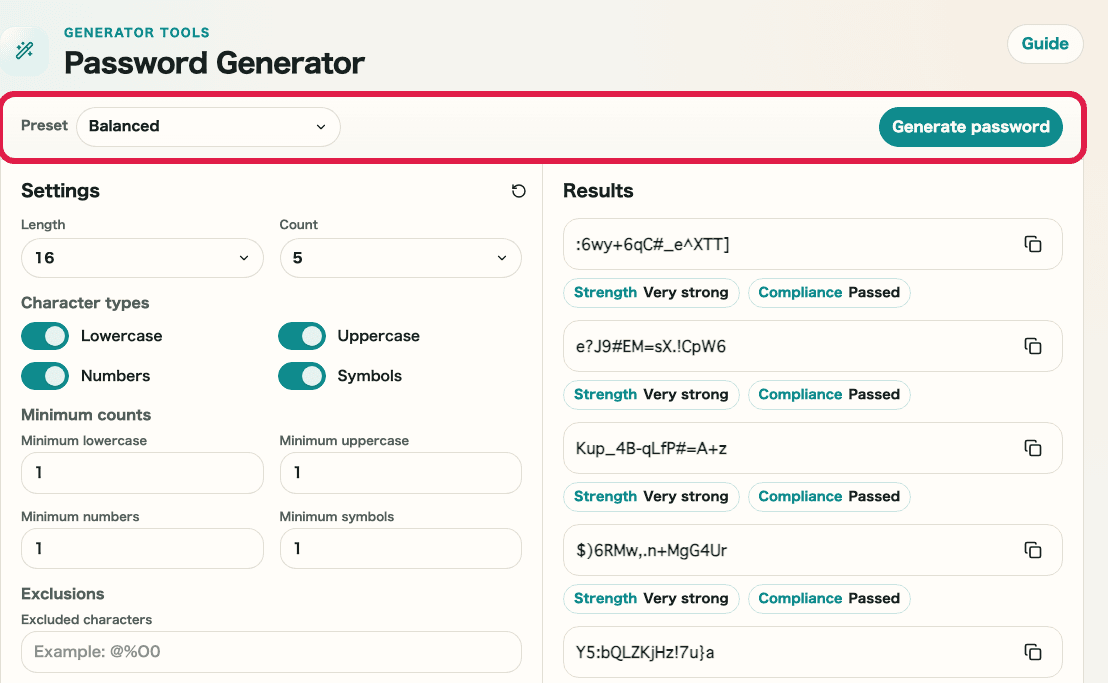 Supporting capture showing where to use Preset
