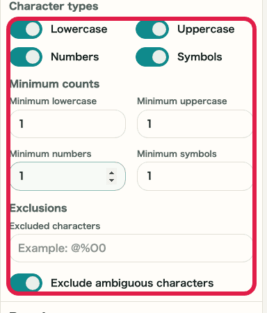 Supporting capture showing where to use Character groups and exclusions