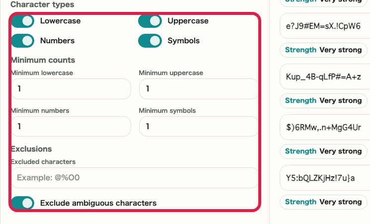 Supporting capture showing where to use Character groups and exclusions
