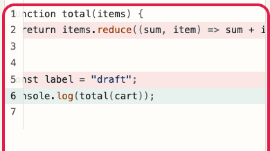 Screen showing the before and after input area in Text Diff