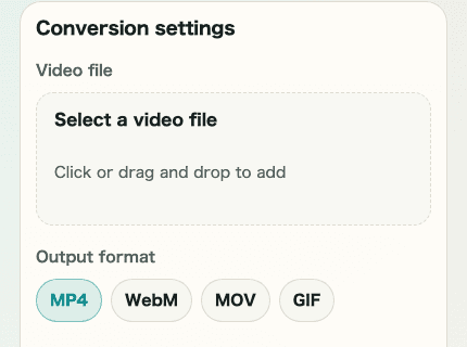 A cropped mobile image of the convert button in Video Format Conversion
