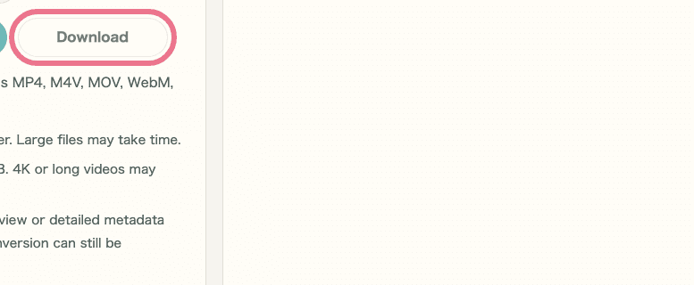 A cropped image of the download button in Video Format Conversion