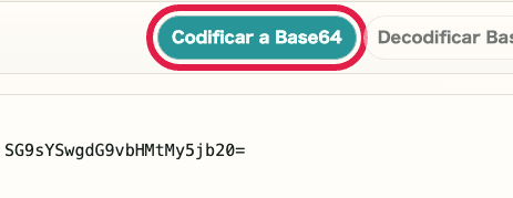 Vista recortada del botón Codificar a Base64