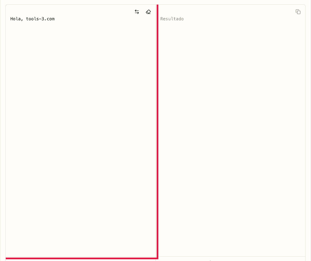 Vista recortada del área de entrada en Codificar / Decodificar Base64