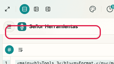 Pantalla que muestra dónde usar Modo de formateo en Formateador HTML