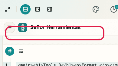 Pantalla que muestra dónde usar Modo de compresión en Formateador HTML
