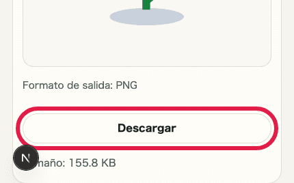 Imagen móvil recortada que muestra el botón de descarga en Eliminación de fondo de imagen