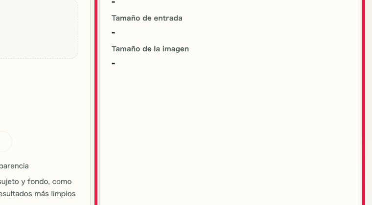 Imagen recortada que muestra la información de entrada en Eliminación de fondo de imagen