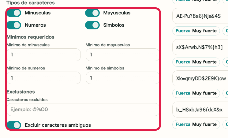 Captura de apoyo que muestra dónde usar Grupos y exclusiones