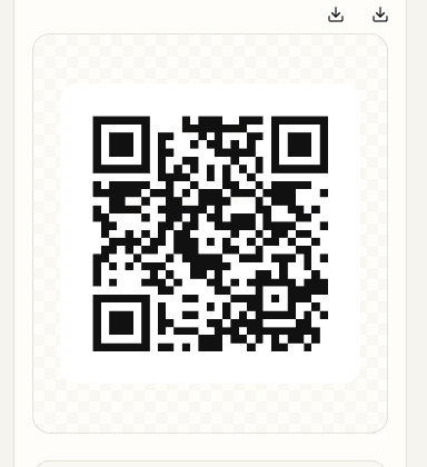 Vista móvil de la vista previa del código QR en el generador