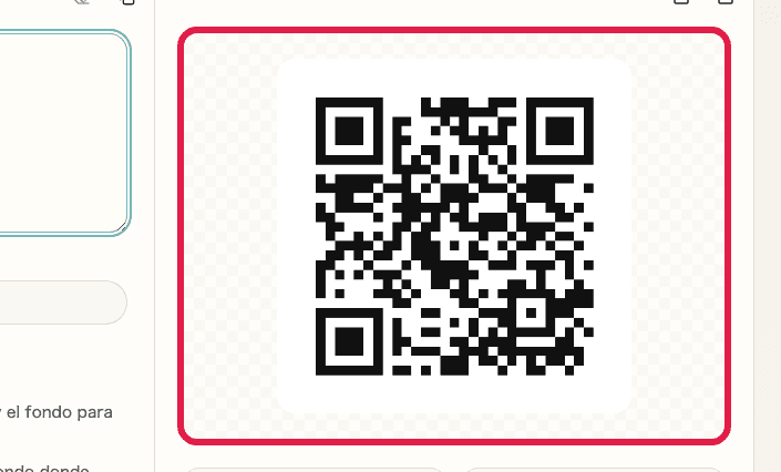 Vista previa del código QR en el generador