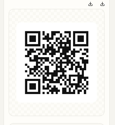 QRコード生成のプレビューを示す SP 画面