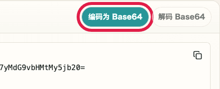 Base64 编码 / 解码中的编码为 Base64 按钮截图
