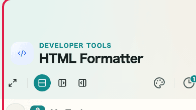 Screen showing Format and minify mode area in HTML Formatter