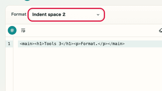 Screen showing where to use Format mode in HTML Formatter