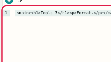 Screen showing where to use Code input in HTML Formatter