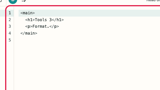 Screen showing where to use Result pane in HTML Formatter