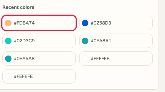 Supporting capture showing where to use Recent colors
