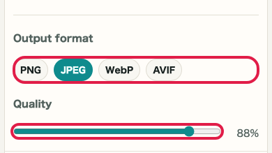 Image Crop and Resize: Output format