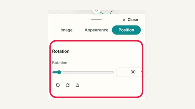Rotate an image: mobile controls and surrounding interface