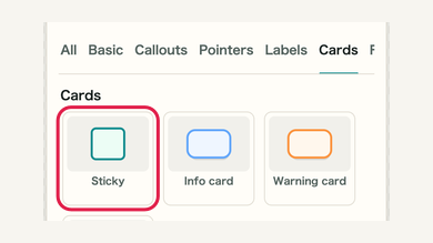 Labels and cards: mobile controls and surrounding interface