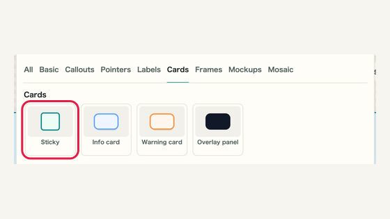 Labels and cards: controls and surrounding interface