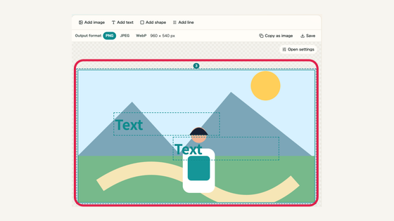Area selection: controls and surrounding interface