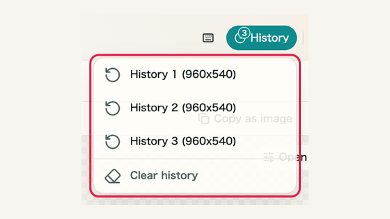 History: controls and surrounding interface