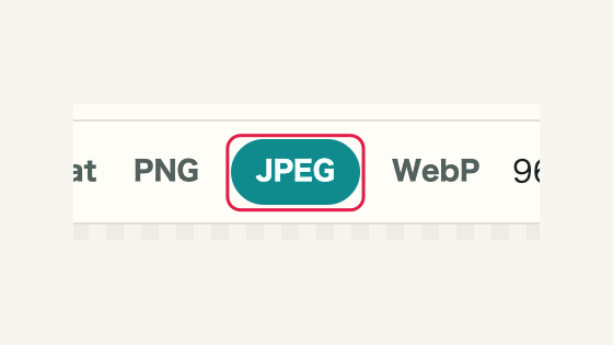 JPEG and WebP: controls and surrounding interface