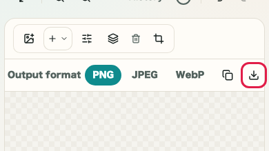 Screen showing copy and download controls in Image Mosaic