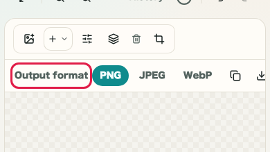 Screen showing format selection in Image Mosaic