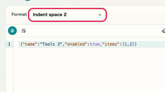 Screen showing where to use Syntax validation in JSON Formatter
