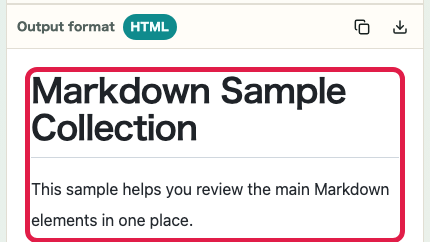 Screen showing the preview, theme, and layout area in Markdown Preview