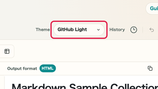 Screen showing the preview, theme, and layout area in Markdown Preview: Theme