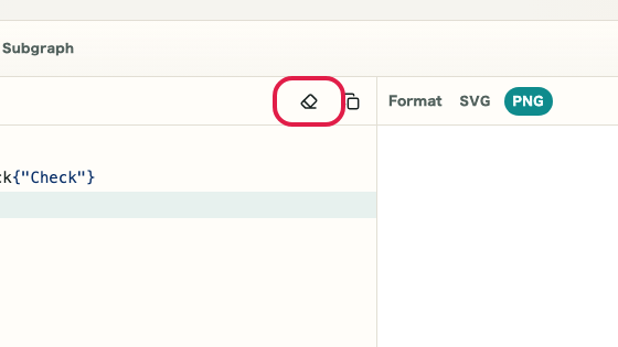 Screen showing where to use Clear input in Mermaid Preview