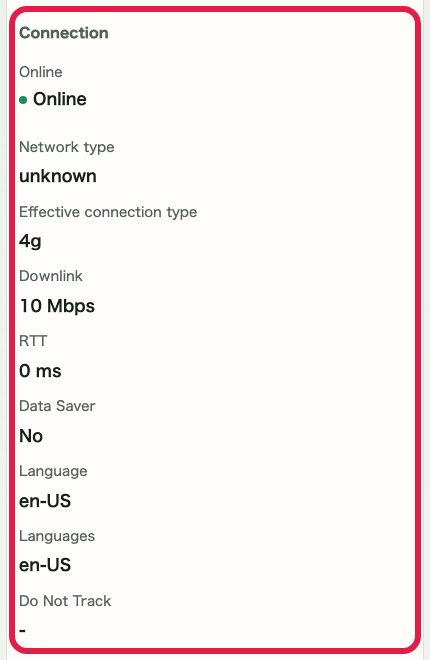 Screen showing where to review connection information in IP and Network Information Checker