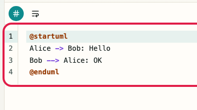 Screen showing where to use Syntax input in PlantUML Preview
