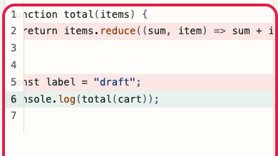 Screen showing the before and after input area in Text Diff