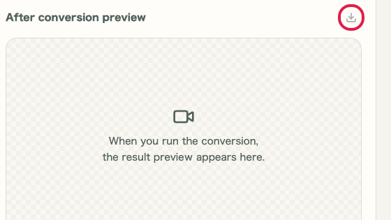 Screen showing where to use Find save action in Video Format Conversion