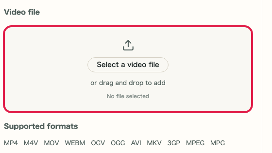 Screen showing where to use Video file in Video Format Conversion