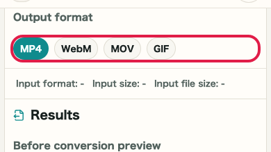 Screen showing where to use Go to output format in Video Format Conversion