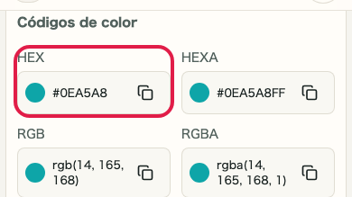 Captura de apoyo que muestra dónde usar Comprobar HEX / HEXA