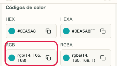 Captura de apoyo que muestra dónde usar Comprobar RGB / HSL