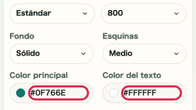 Pantalla que muestra dónde usar Ajustes de texto en Generador de favicon