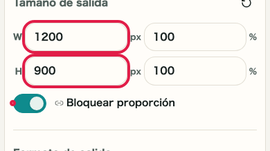 Recortar y redimensionar imagen: Redimensión